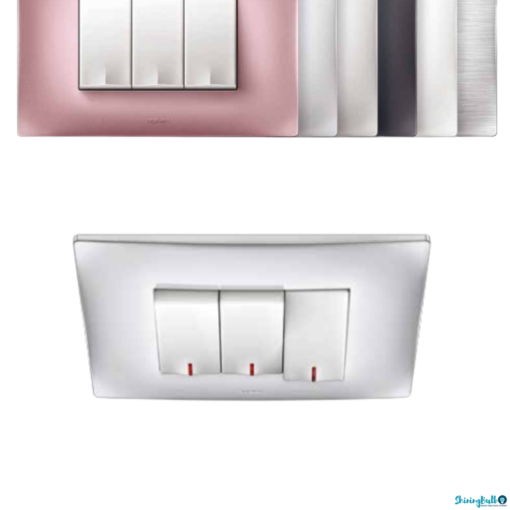 product photo of multi-colored legrand lyncus switches on a white background.