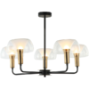 Ace line contemporary style 5-head chandelier, gold and black finish  - MDM-4631/5 BK+BRO