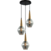 Ace tri-hanging light, black & gold finish, E27 holder, MDM-4860/3