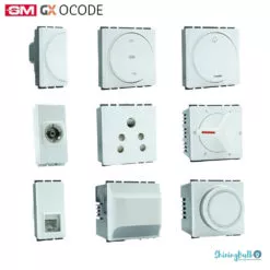 grouped image of gm gx's ocode series switches and sockets on a white background available to buy from shiningbulb.com