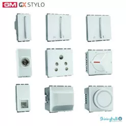 grouped image of gm gx's stylo series switches and sockets on a white background available to buy from shiningbulb.com