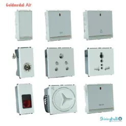 grouped image of goldmedal's air series switches and sockets on a white background available to buy from shiningbulb.com